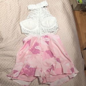 Romper with lace top